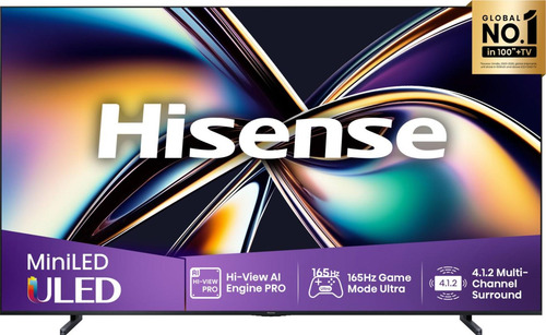 Hisense 100U8Q 2,54 m (100") 4K Ultra HD Smart TV Wi-Fi Черный, Серый