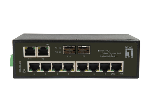 LevelOne 10-Port Gigabit PoE Industrial Switch, 8 PoE Outputs, 2 x Gigabit SFP/RJ45 Combo – image 3