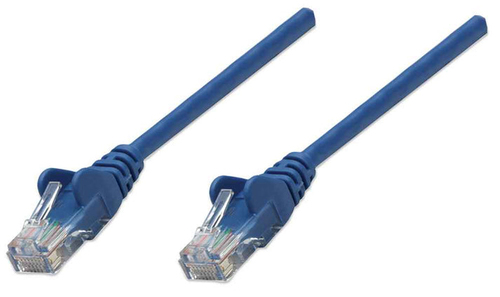 INTELLINET PATCH CABLE CAT6 UTP BLUE 1FT SNAGLESS BOOT