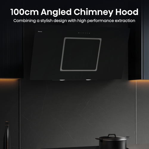 Hisense CH10IN14BBUK 100cm Angled Chimney Cooker Hood - Jet Black, Black - image 4