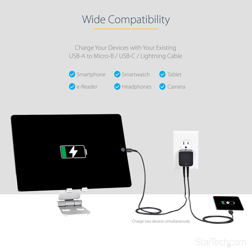 StarTech.com Dual-Port USB Wall Charger - International Travel – image 9