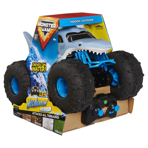 Spin Master Monster Jam , Official Megalodon STORM All-Terrain Remote Control Monster Truck, 1:15 Scale – image 1
