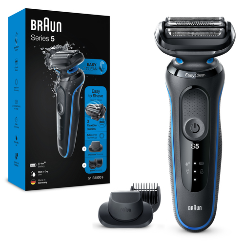 Braun Series 5 51-B1500s Foil shaver Trimmer Black, Blue