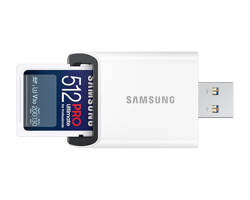 Samsung PRO Ultimate SD Card 512GB + USB-kaartlezer SD-Kaart Wit, afbeelding 5