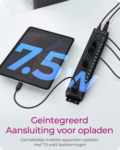 Hub 16+1 Port USB IcyBox 16x USB; 1x USB Laden USB3.2 Gen1 retail, afbeelding 5