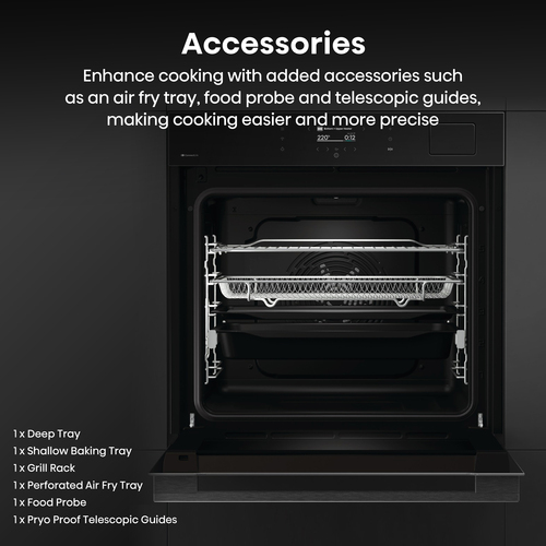 Hisense Hi8 BlackLine BAS6PH8BUKWF Electric Pyrolytic Steam Smart Oven - Jet Black, Black - image 6