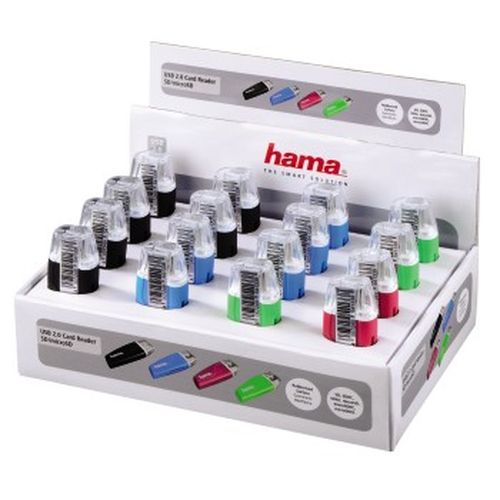 Hama 00054133 card reader USB 2.0 Black, Blue, Green, Pink