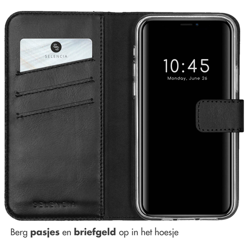 Selencia Echt Lederen Bookcase iPhone 12 (Pro) - Zwart, afbeelding 3