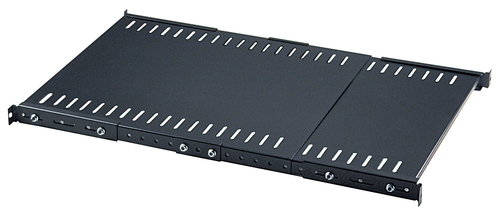 Intellinet Étagère fixe extensible 19", 1U, profondeur réglable 550–1000 mm, acier, charge max. 45 kg, noire, garantie trois ans imagen 1