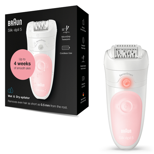 Braun Silk-épil 5 81768917 epilator 28 tweezers Pink, White – image 2