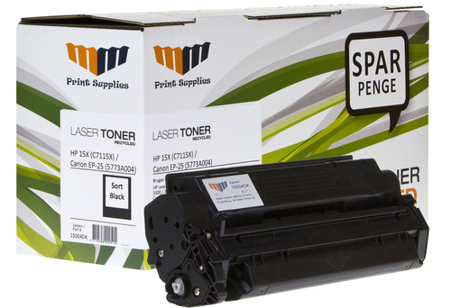 MM Black Laser Toner - HP 15X (C7115X) / Canon EP25 (5773A004) - For HP LaserJet / Canon LBP