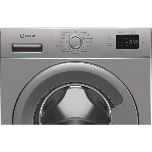 Indesit IP1046SPUSHG 10kg 1400 Spin Washing Machine in Silver A Rated - image 4