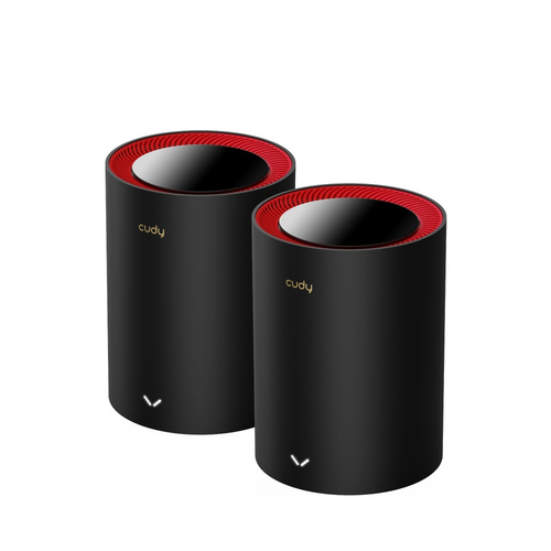 Cudy M3000 2-Pack Двухдиапазонный (2,4Ггц/5Ггц) Wi-Fi 6 (802.11ax) Черный, Красный 1 Внутренний