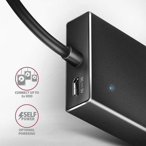 AXAGON SuperSpeed USB-A Flat-Hub mit 1 m Kabel USB-Hubs - USB 32 - 7 - Schwarz – Foto 6 von 9