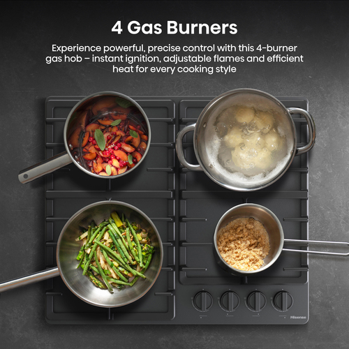 Hisense GM663BHF 60cm Gas Hob - Black – image 4