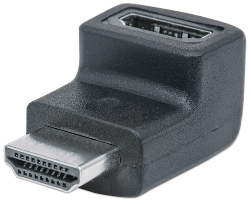 Adaptador Manhattan HDMI H-M Ángulo 90° Abajo Color Negro - 353502