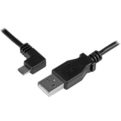 USBAUB1MLA StarTechcom Cable de 1m Micro USB con conector acodado a la izquierda - Cable de Carga y Sincronización - Cable USB - Micro-USB tipo B M a USB M - USB 20 - 1 m - conector en ángulo izquierdo - negro - para P/N USB2PCARBK USB2PCARBKS USBEXTAA10BK USBEXTAA6BK USBLT2PCARW USBUB2PCARB