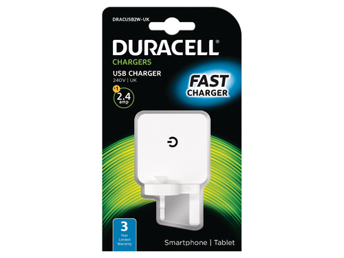 Duracell DRACUSB2W-UK mobiliojo įrenginio kroviklis Universalus Balta AC Vidaus