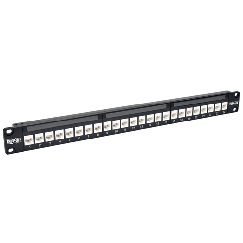 Panel Conexiones Tripp Lite RJ45 Ethernet de Alimentación Cat6a 24 Puertos en 1U para Instalación en Rack N254-024-6A - N254-024-6A