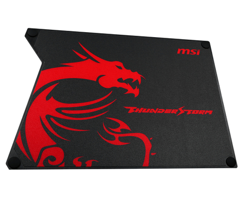 MSI THUNDERSTORM Mouse Pad Žaidimo pelės padėkliukas Juoda, Raudona