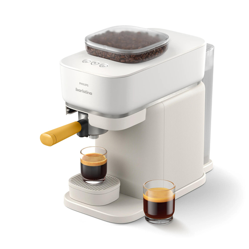 Philips Baristina Espresso Machine - Real espresso, made simple. Milky White with Mango Yellow Portafilter (BAR300/03) – image 2