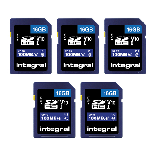 Integral 16GB 5PK SDHC UHS-1 U1 CL10 V10 UP TO R-100 W-20 MBS WITH METAL CARD CASE – image 3