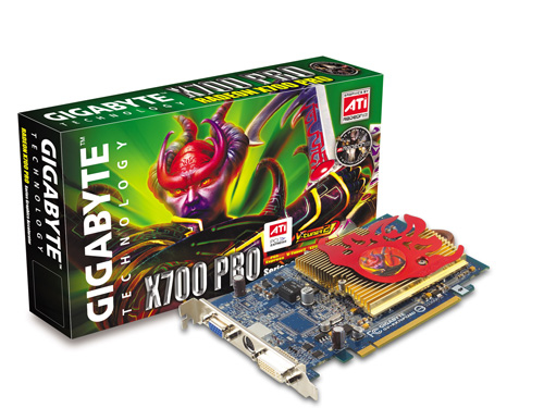 GIGABYTE Radeon X700 PCI-E 128MB VGA DVI TV