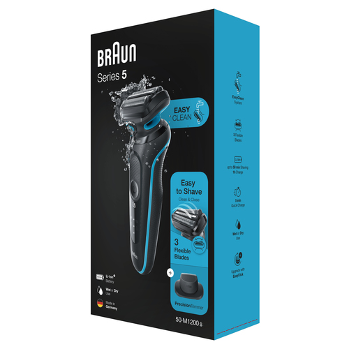 Braun Series 5 50-M1200s Foil shaver Trimmer Black, Blue – image 8