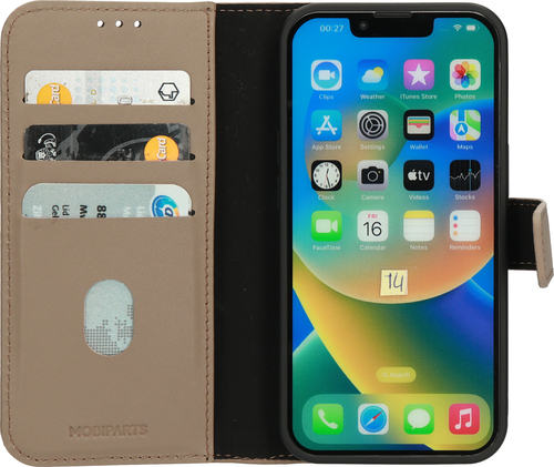 Mobiparts Leather 2 in 1 Wallet Case Apple iPhone 14 Taupe – image 2