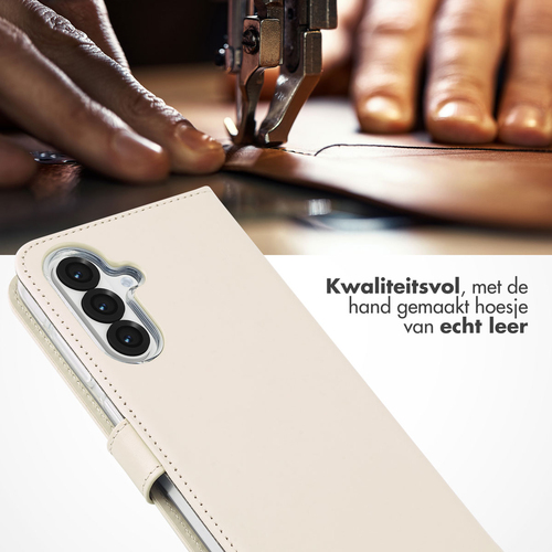 Selencia Echt Lederen Bookcase Samsung Galaxy A36 - Greige, afbeelding 2