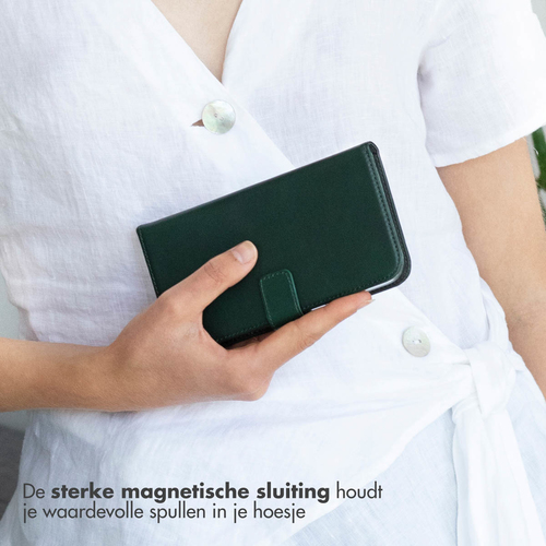Selencia Echt Lederen Bookcase iPhone 14 - Groen, afbeelding 6