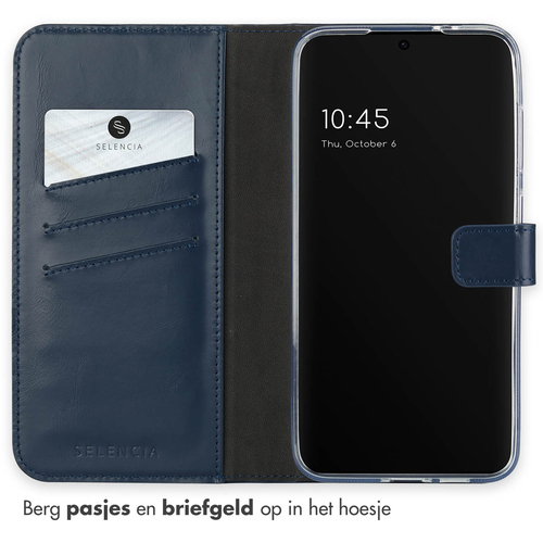 Selencia Echt Lederen Bookcase Samsung Galaxy S24 FE - Blauw, afbeelding 2