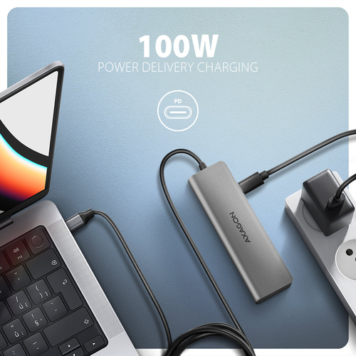 AXAGON SuperSpeed USB-C Hub USB-Hubs - USB 31 - 5 - silber – Foto 5 von 8
