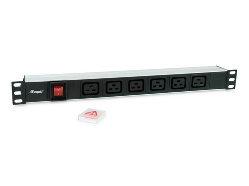 Equip stekker omlijsting 1U 6xIEC C19, Ein u. Ausschalter zwart, afbeelding 2