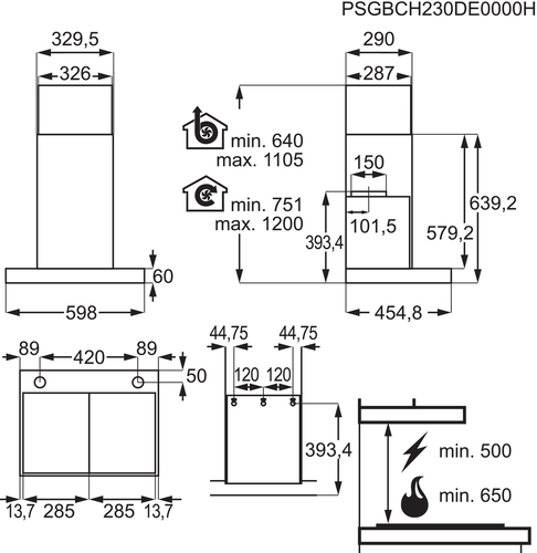 AEG DBE5661HG Wall-mounted Stainless steel 700 m³/h – image 8
