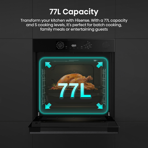 Hisense Hi4 BSA66221ADBGUK Built In Electric Single Steam Add Plus Oven - Jet Black – image 6