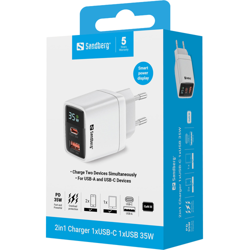 Sandberg 2in1 Charger 1xUSB-C 1xUSB – image 4