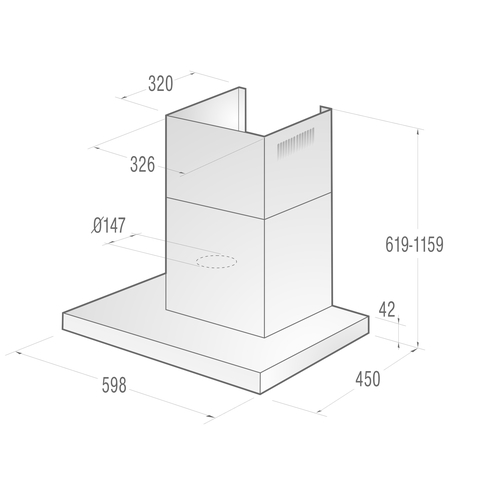 Gorenje WHT621E5X Wall-mounted Stainless steel 559 m³/h – image 2