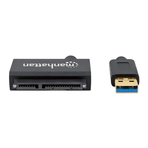 Manhattan Adaptador USB-A a SATA para 2,5", cable 42 cm, macho a macho, 5 Gbps (USB 3.2 Gen1 / USB 3.0), compatible con LBA de 48 bits, negro, 3 años de garantía imagen 3