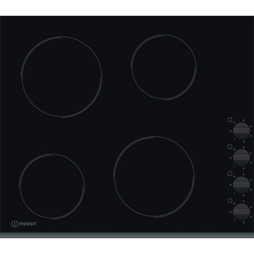 Indesit RI 861 X Черный Встроенный 58 cm Керамический 4 зона(ы)