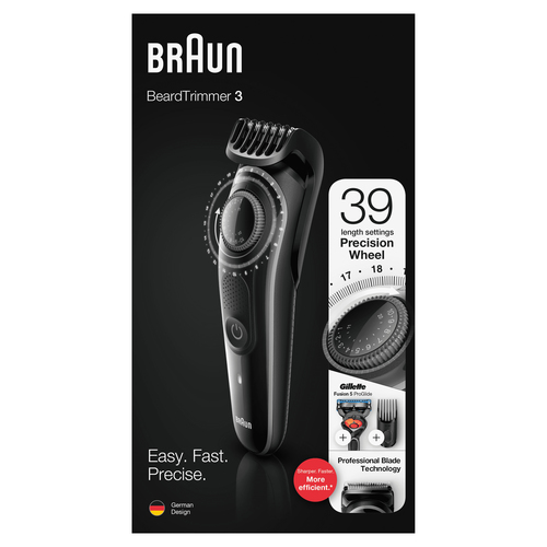 Braun Beard Trimmer BT3242 Men Trimmer & Hair Clipper, 39 Length Settings, Black/Grey – image 3