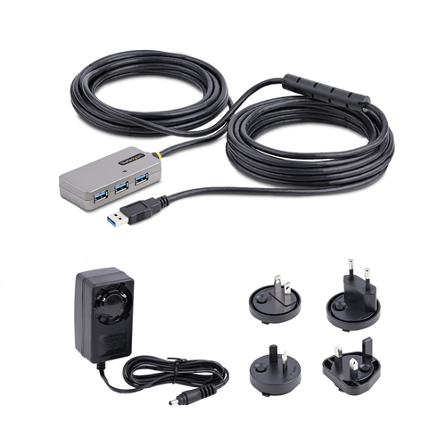 StarTech.com USB Extender Hub, 10m USB 3.0 Extension Cable with 4-Port USB Hub, ActiveBus Powered USB Repeater Cable, Optional 20W Power Supply, afbeelding 7