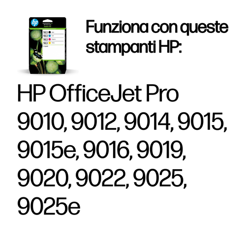 HP 963 Multipack – Multipack nero + ciano + magenta + giallo originale