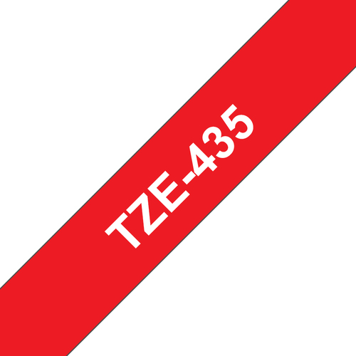 Brother P-Touch TZe Laminated Tape 12mm x 8m White on Red TZE435 - image 1