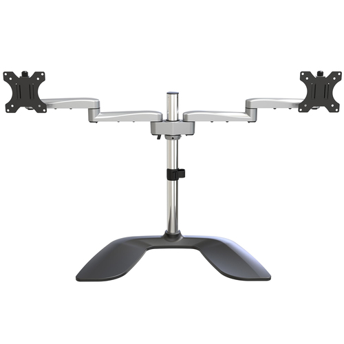 StarTech.com Dual Monitor Stand, Ergonomic Desktop Monitor Stand for up to 32 VESA Displays, Free-Standing Articulating Universal Computer Monitor Mount, Adjustable Height, Silver - & Quick Assembly (ARMDUALSS) Stativ 2 skærme 32 – billede 3