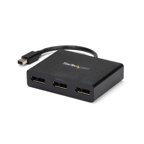 StarTech.com 3-Port Multi Monitor Adapter - Mini DisplayPort to DisplayPort MST Hub, Dual 4K