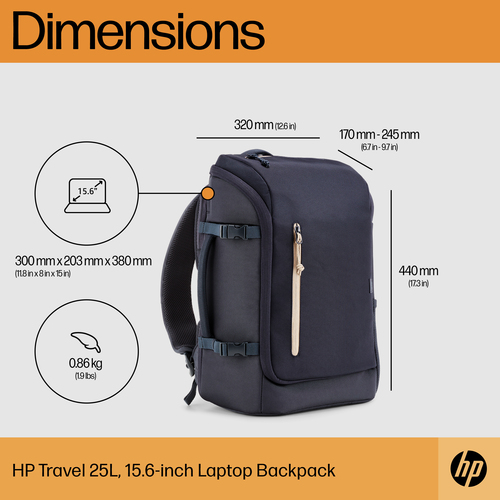 HP Travel 25 Liter 15.6 Blue Night Laptop Backpack – image 4