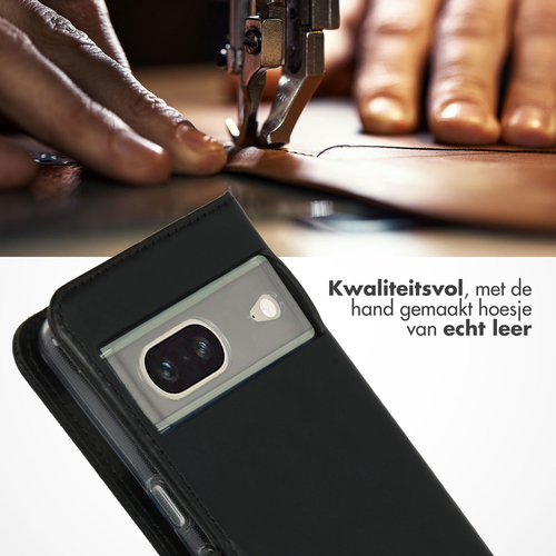 Selencia Echt Lederen Bookcase Google Pixel 7 - Zwart, afbeelding 2