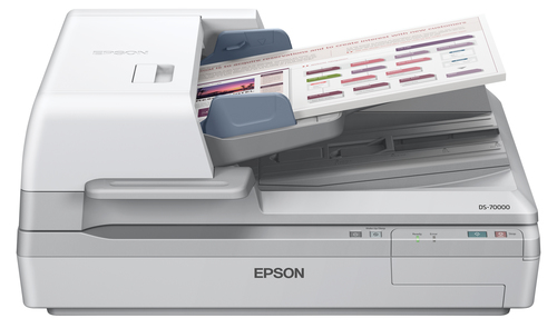 B11B204321 Epson WorkForce DS-70000 - Escáner de documentos - CCD - a dos caras - Legal - 600 ppp x 600 ppp - hasta 70 ppm mono / hasta 70 ppm color - Alimentador automático de documentos ADF 200 hojas - hasta 8000 exploraciones por día - USB 20