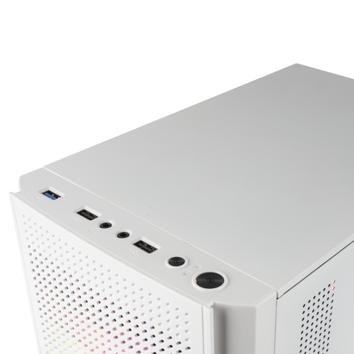 Mars Gaming MC300W Micro ATX Tempered Glass PC Case 3xFrGB Fan White – image 4